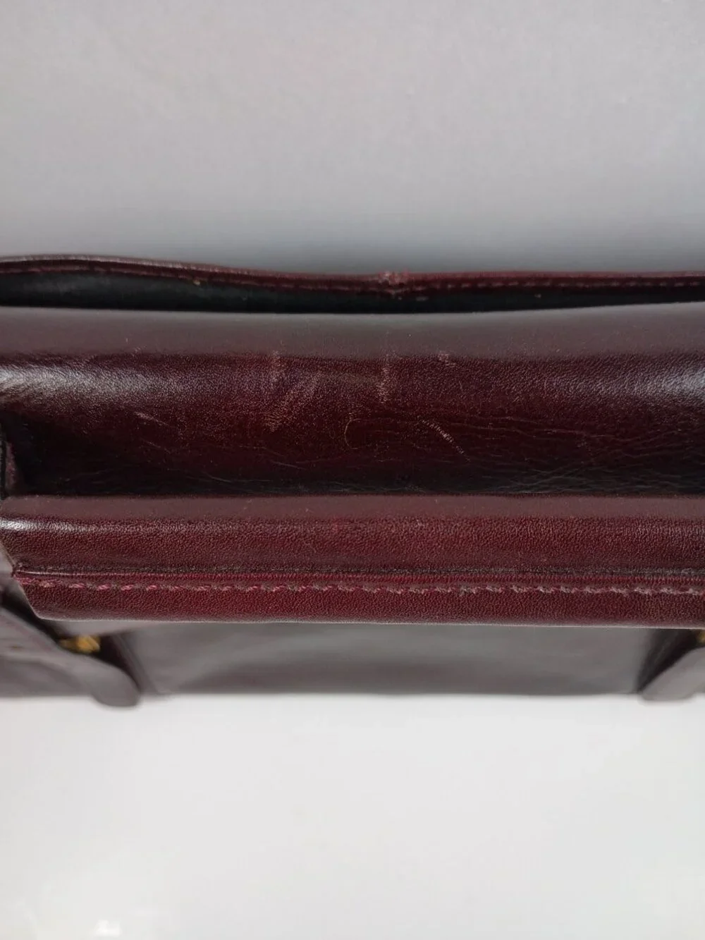 Vintage Giorgio Bernini Reddish-Brown Leather Briefcase Attache Bag Portfolio